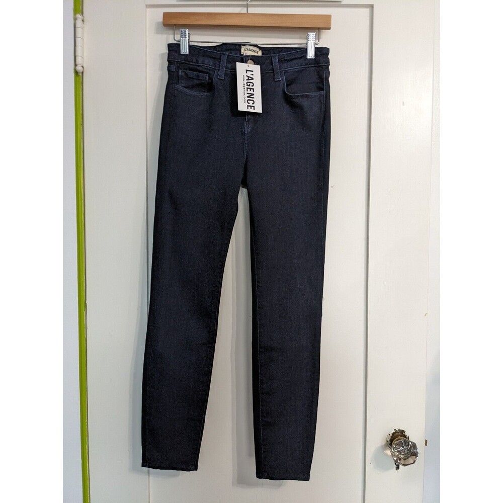 L'AGENCE Margot High Rise Skinny Jeans Eclipse Dark Blue Womens Size 27 Stretch‎